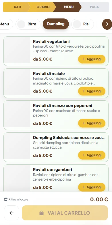 La web app DumplingAdria realizzata con Snapzoid